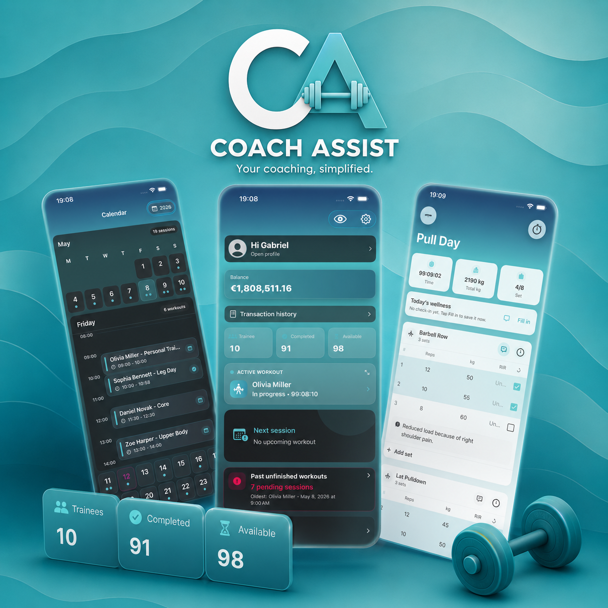 CoachAssist promotional app showcase